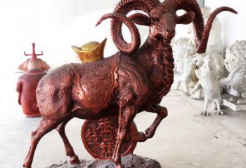 淮安红阳开泰精美的缅甸铜山羊雕塑