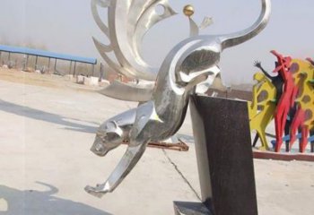 淮安经典大气的不锈钢豹子雕塑