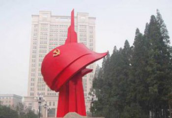 淮安不锈钢抽象党旗雕塑，象征着祖国力量