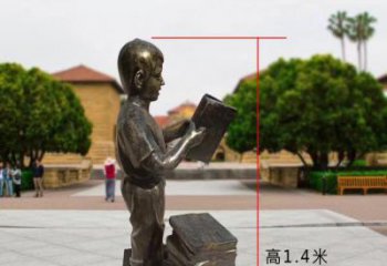 淮安铜雕少年，看书的小男孩雕塑