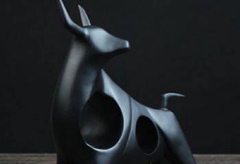 淮安可爱抽象牛玻璃钢动物雕塑