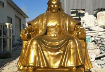 淮安精美鎏金成吉思汗雕像，铸就历史精神