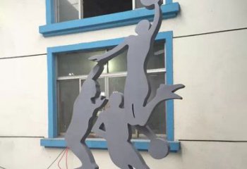 淮安路边打篮球不锈钢雕塑
