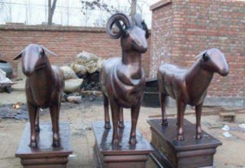 淮安绵羊铸铜雕塑，仿铜动物雕塑