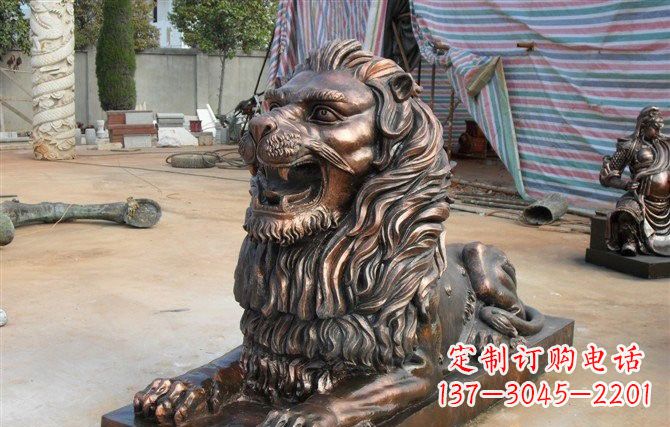 淮安汇丰狮子铜雕,体现高贵气质