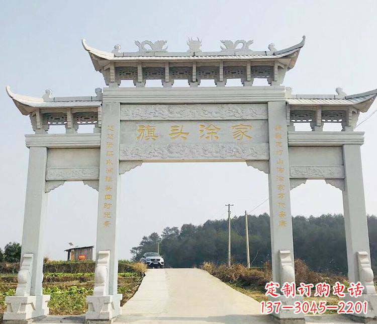 淮安三门牌坊石雕——精美雕塑,缔造传承