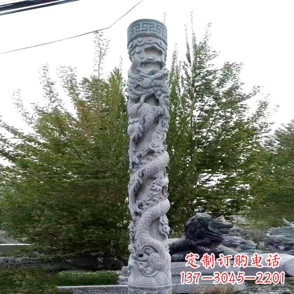 淮安华贵典雅的石雕盘龙柱雕塑