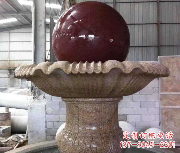 淮安石来运转小型风水球喷泉石雕 (2)