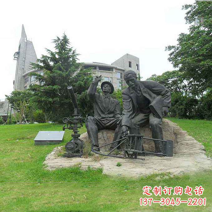 淮安世界名人美国著名发明家莱特兄弟公园名人雕塑