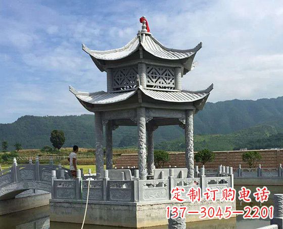 淮安双层仿古凉亭石雕_1