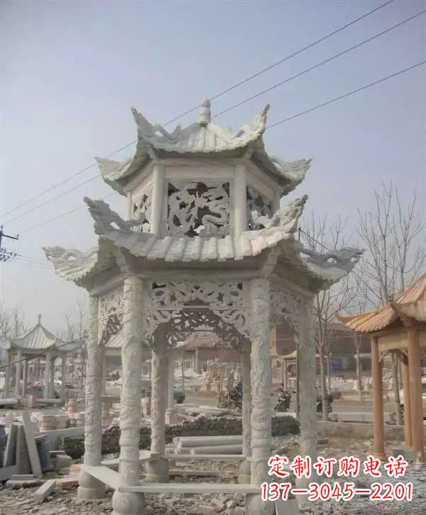 淮安双层凉亭石雕