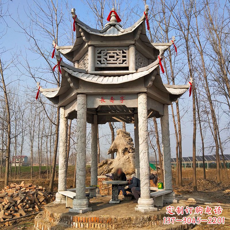 淮安双层六角石凉亭