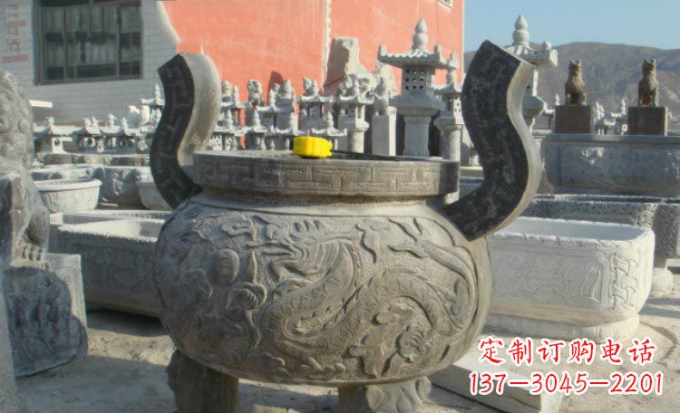 淮安双龙戏珠浮雕香炉铜雕