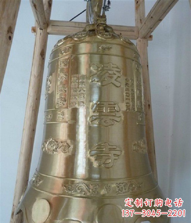 淮安寺庙铸铜钟雕塑 (2)