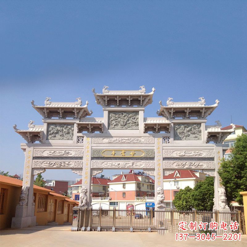 淮安寺院大门石雕牌楼
