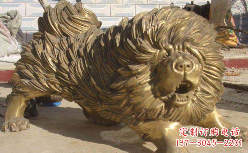 淮安松狮犬动物铜雕