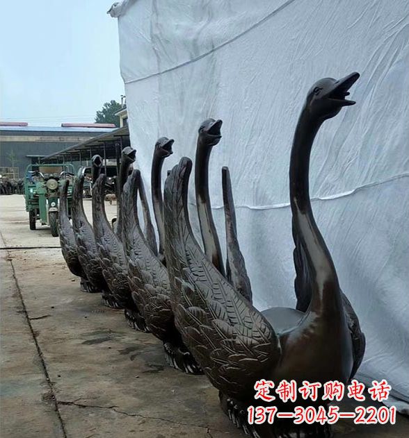 淮安天鹅喷泉铜雕,园林喷泉水景流水组件