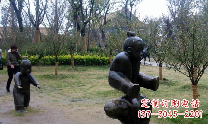 淮安跳山羊公园人物铜雕
