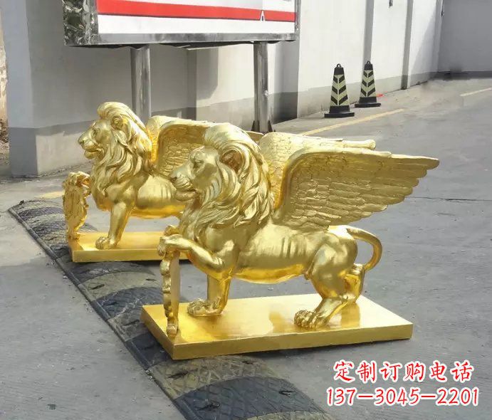 淮安贴金圣马可飞狮铜雕
