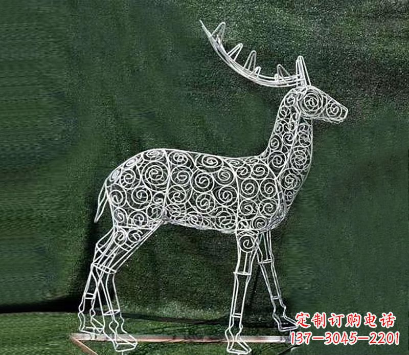 淮安铁艺不锈钢镂空梅花鹿雕塑