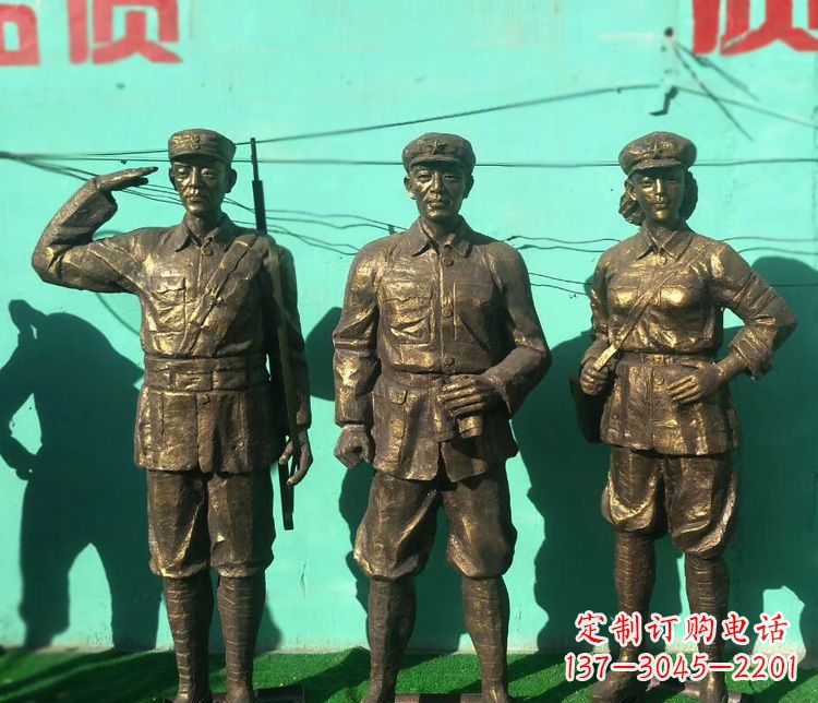 淮安铜雕八路军战士雕塑