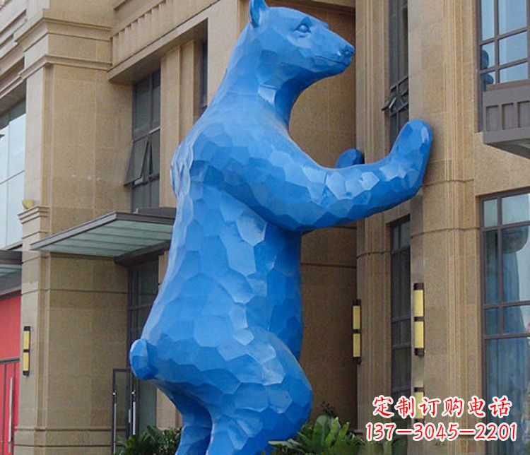 淮安铜雕几何狗熊雕塑
