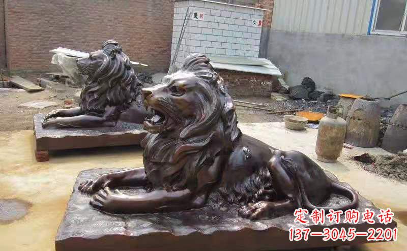 淮安铜雕狮子户外摆件镇宅动物雕塑