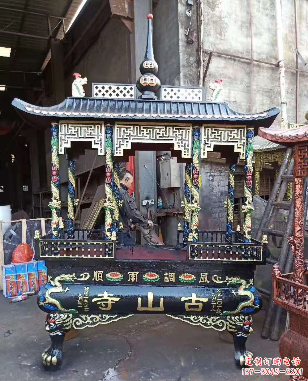 淮安铜雕香炉寺庙景观雕塑