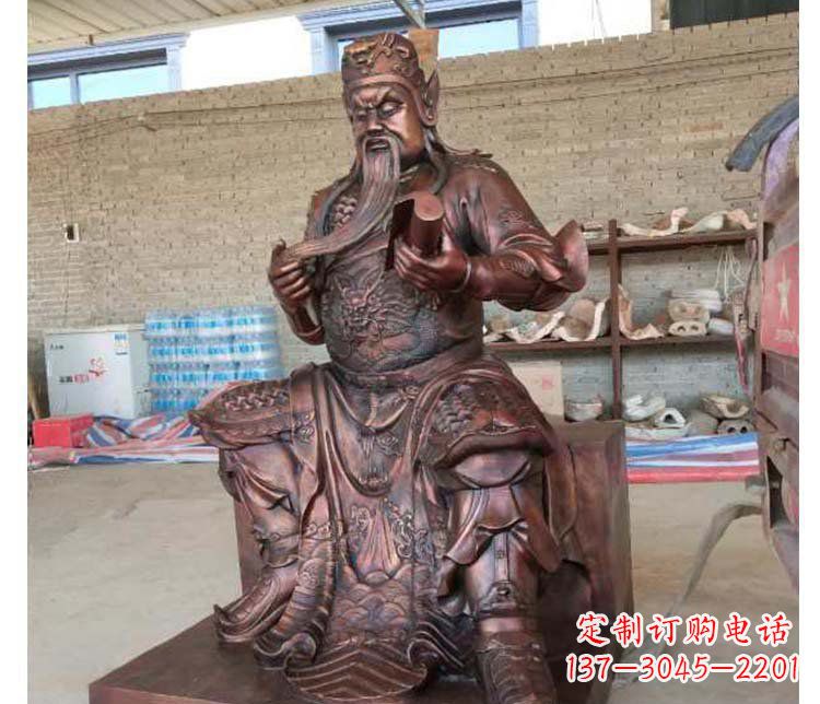 淮安铜雕镇宅关公寺庙神像雕塑摆件 (3)