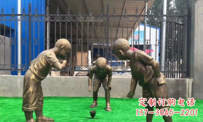 淮安玩陀螺儿童铜雕