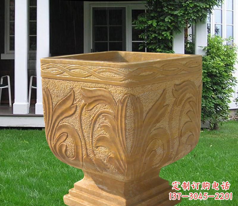 淮安晚霞红雕刻景观花盆雕塑