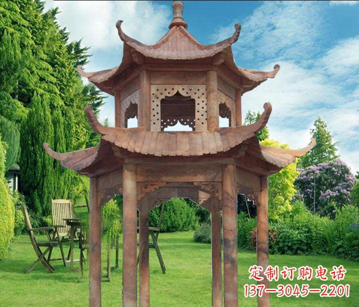 淮安晚霞红公园建筑凉亭