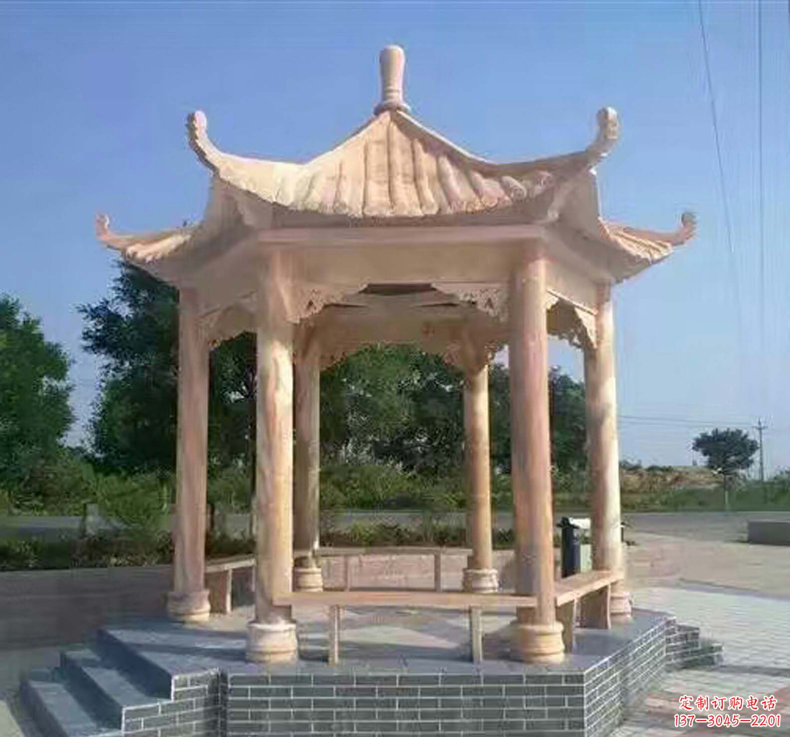 淮安晚霞红公园景观凉亭
