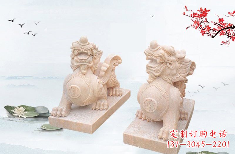 淮安晚霞红貔貅雕塑 (2)