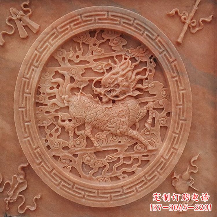 淮安晚霞红麒麟建筑装饰壁画