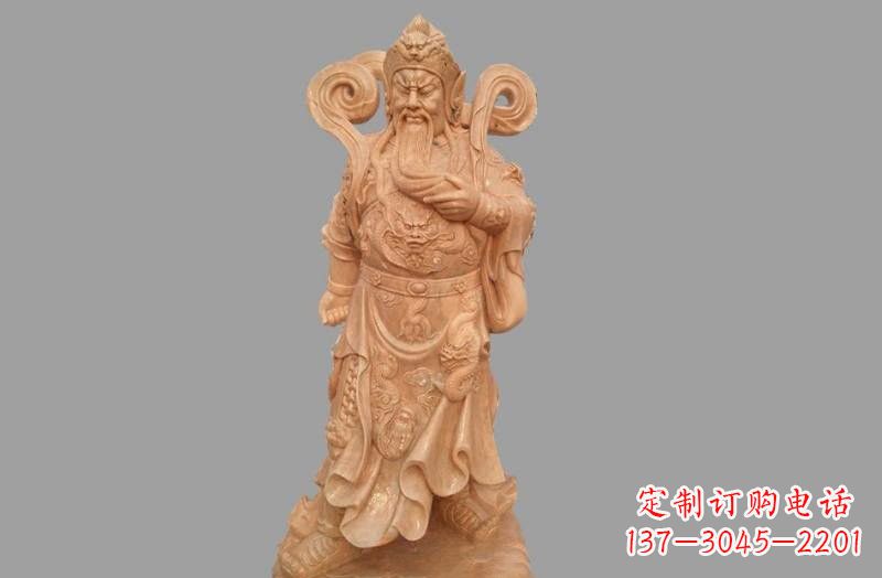 淮安晚霞红武财神关公雕像