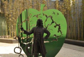 淮安拿着苹果的牛顿西方名人铜雕