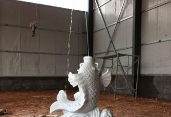 淮安汉白玉石鲤鱼雕塑，让你的梦想成真！