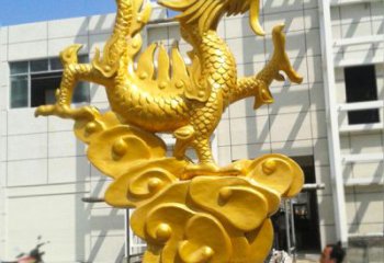 淮安鎏金青铜龙雕，璀璨造型，象征力量！