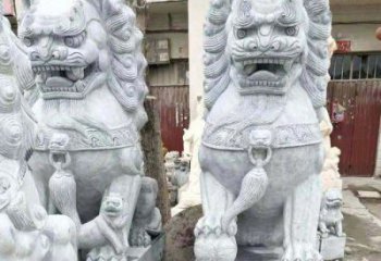 淮安象征力量的大理石狮子石雕