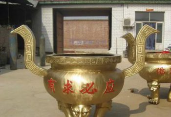 淮安三足香炉铜雕，装点你的寺庙