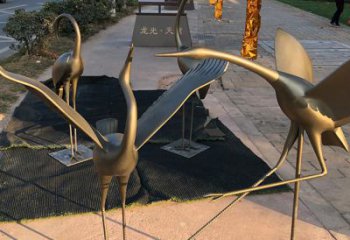 淮安上海不锈钢动物鹤雕塑，精美绝伦