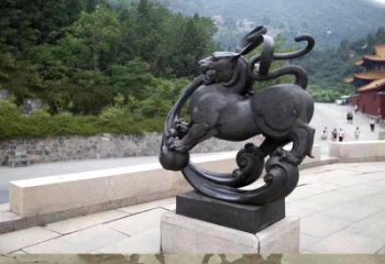 淮安神兽白虎铜雕塑，雕刻出传统中国文化之精髓