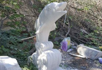 淮安石雕海豚海浪