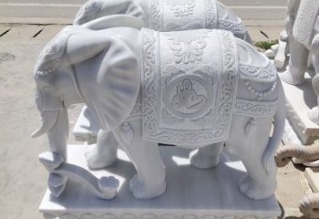 淮安中领雕塑汉白玉大象雕塑，以精美的汉白玉材…