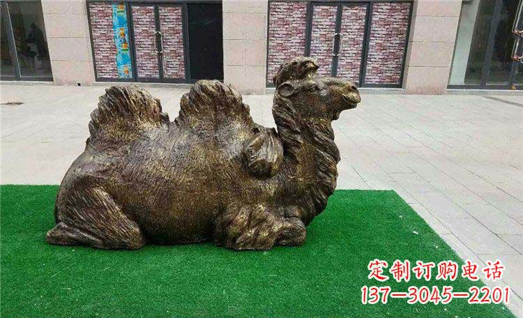 淮安卧着的骆驼动物铜雕