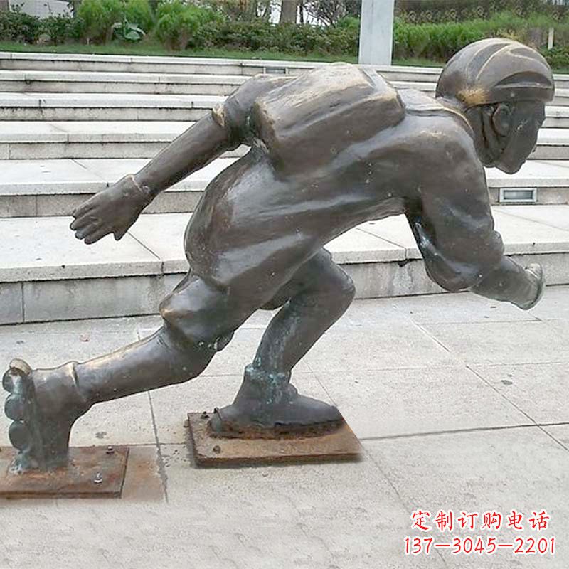 淮安小孩滑旱冰广场人物运动雕塑