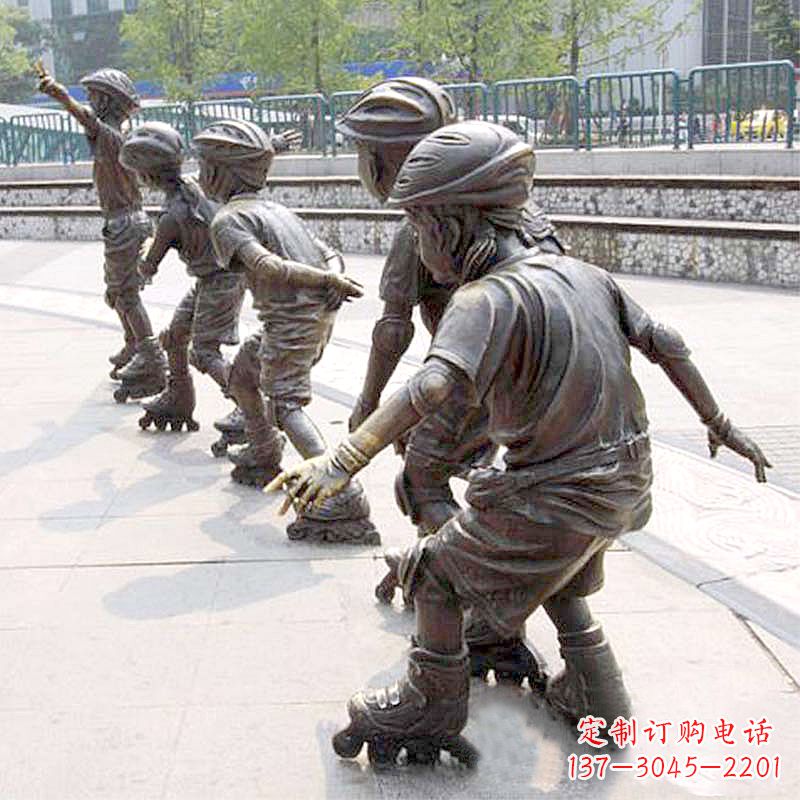 淮安小孩滑旱冰广场运动主题雕塑