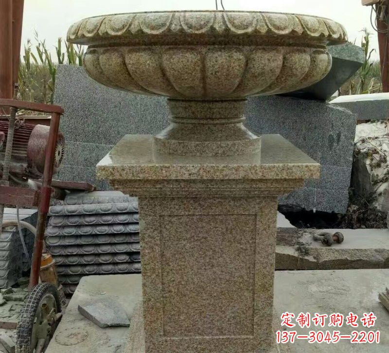 淮安小区花岗岩花盆雕塑