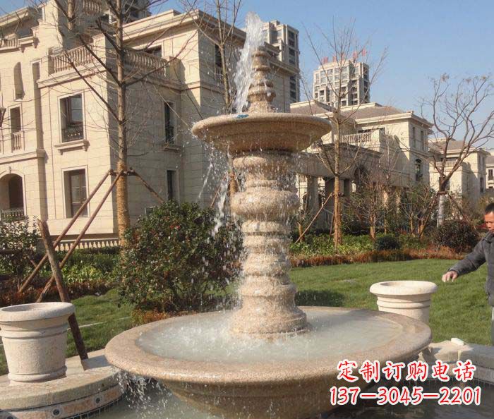 淮安小区景观多层喷泉石雕 (2)